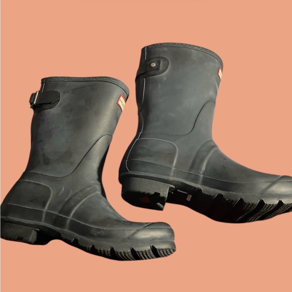 Women's Original Back Adjustable Short Rain Boots Black - Size 7